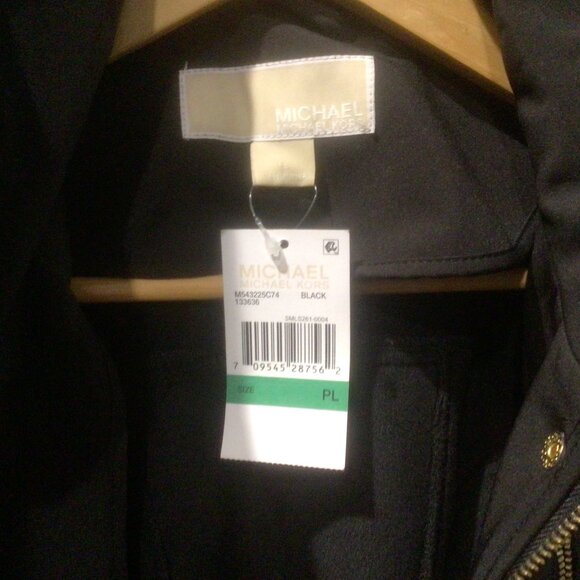 Michael Kors Hooded Lined Black Raincoat - Picture 3 of 5